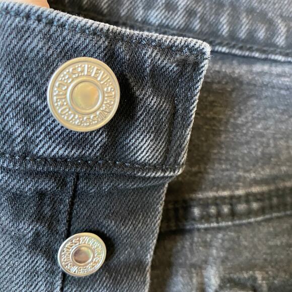 Levi's 501 XX High Rise Straight Leg Jeans Men 33x32 Black Button Fly IRREGULAR - Picture 11 of 15